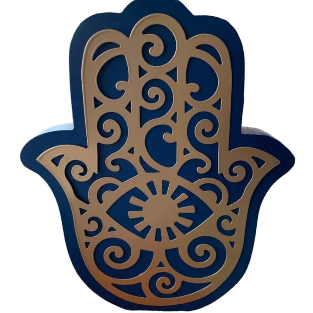 Hamsa wooden tabletop decoration